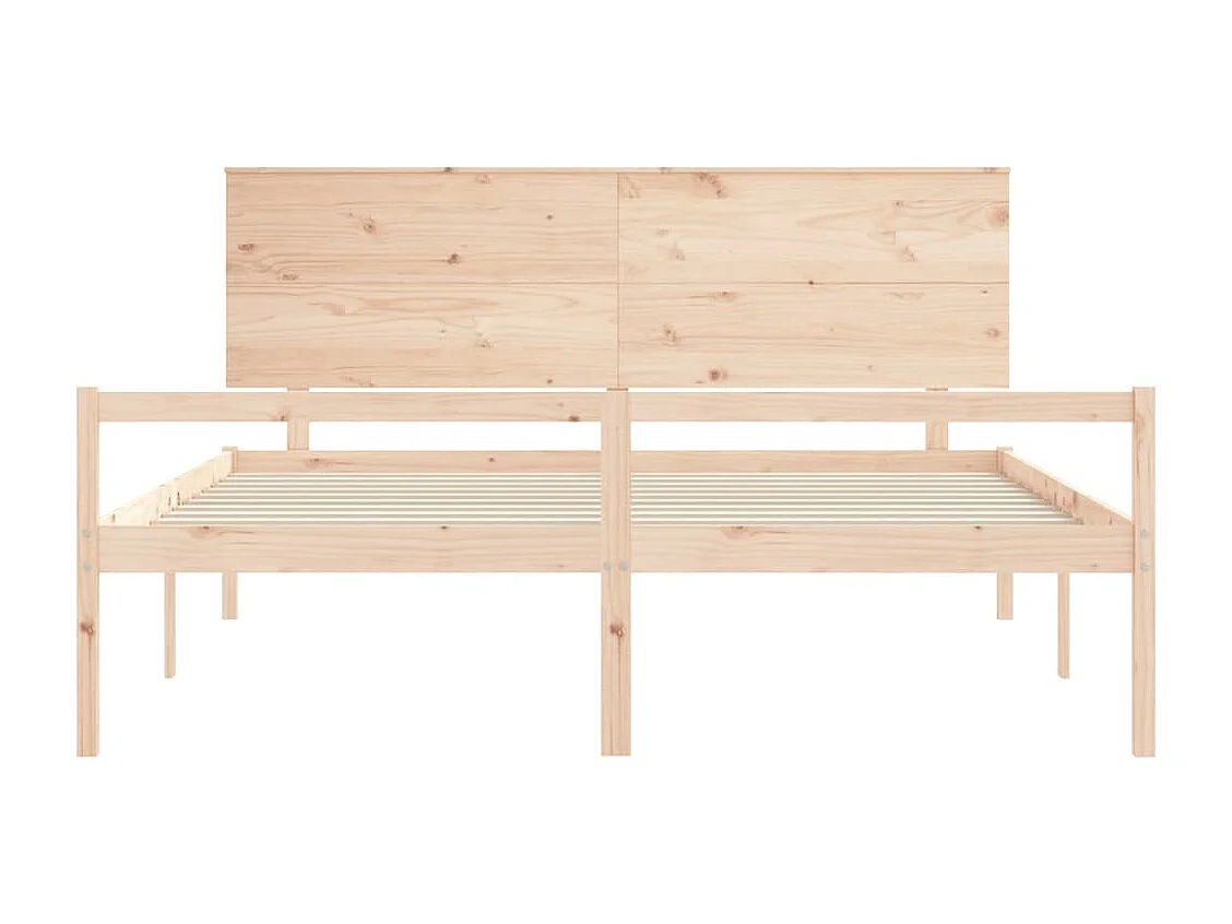 Estrutura de cama com cabeceira 200x200 cm madeira maciça