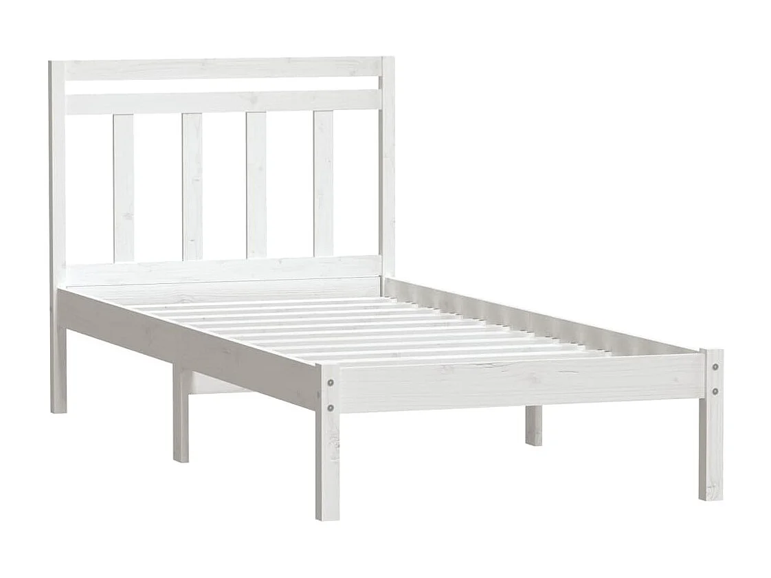 Estructura de cama madera maciza de pino blanco 100x200 cm
