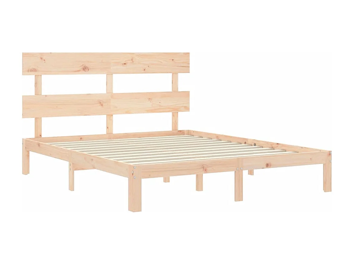 Cadre de lit avec tête de lit King Size bois massif
