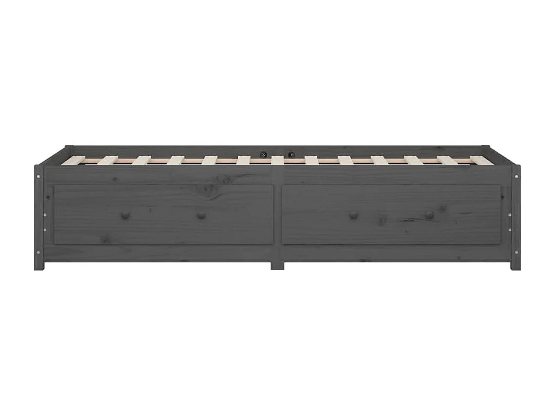 Sofá-cama 90 x 200 cm madeira de pinho maciça cinzento