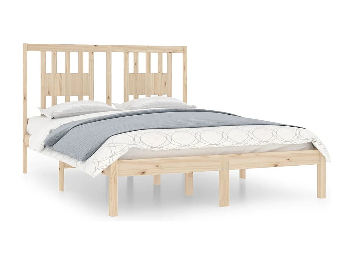 Estructura de cama madera maciza 135x190 cm