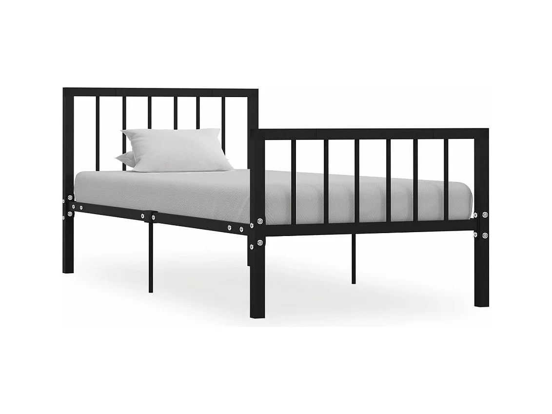 Estructura de cama de metal negro 90x200 cm