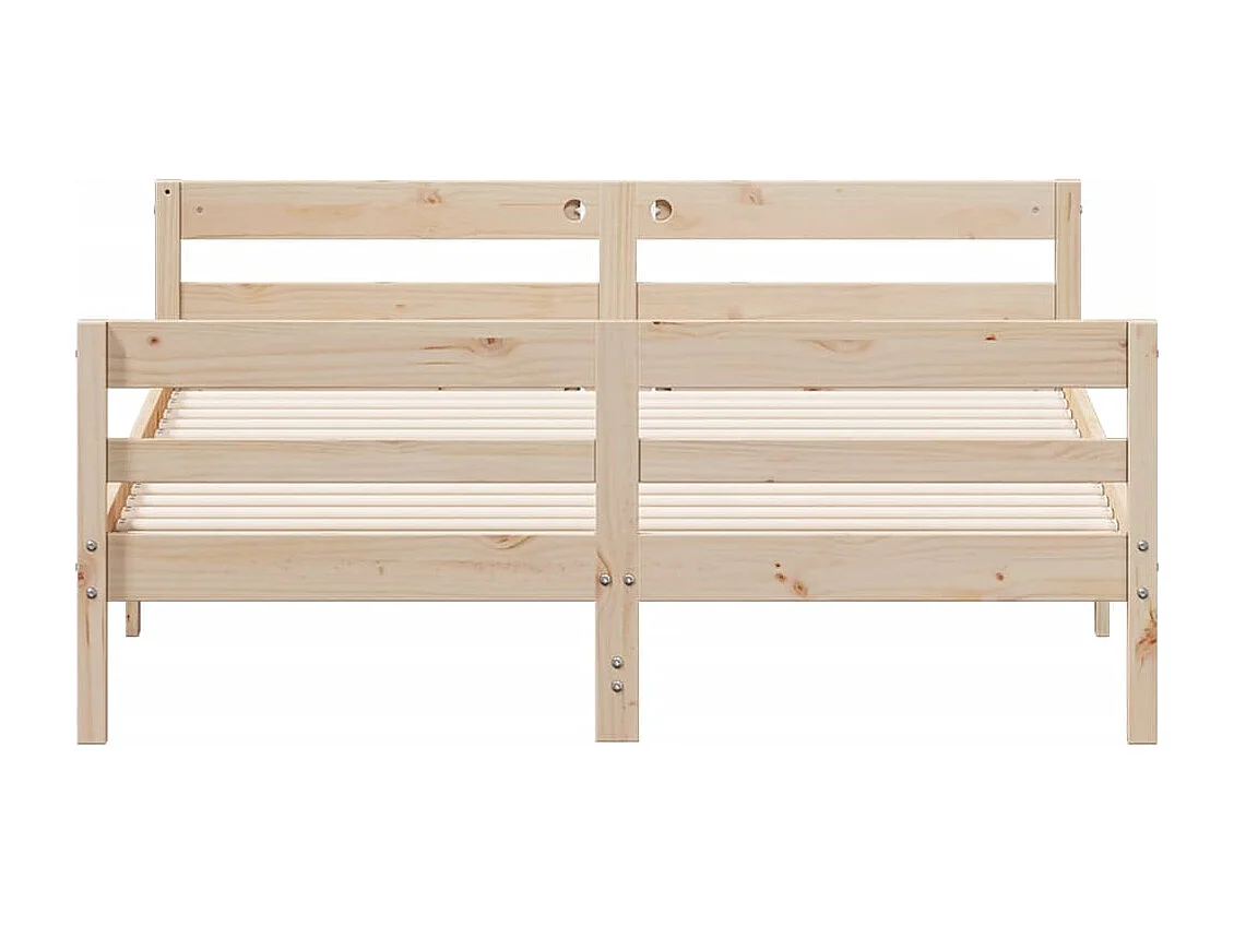 Estrutura de cama com cabeceira 140x200 cm pinho maciço
