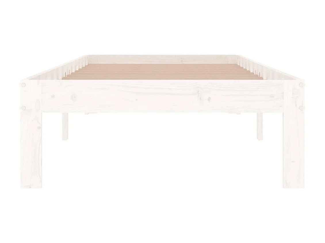 Cadre de lit Blanc Bois massif 75x190 cm Petit simple