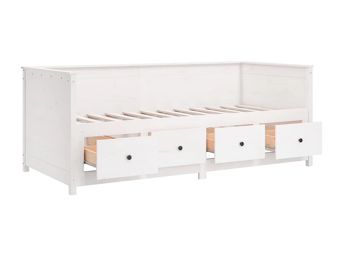 Sofá-cama 90x190 cm madeira de pinho maciça branco