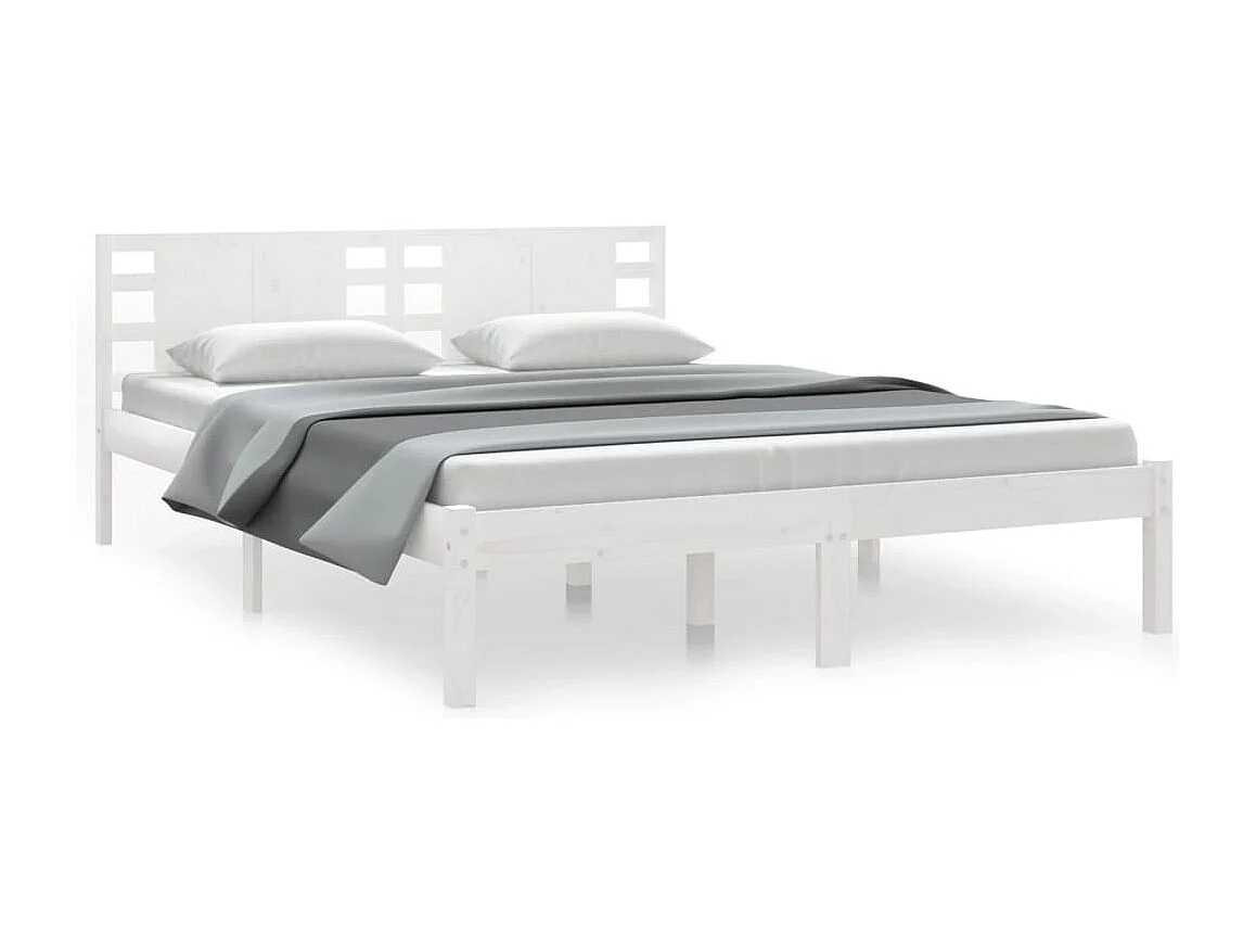 Estrutura de cama 120x200 cm pinho maciço branco