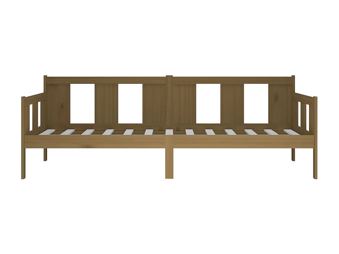 Lit de jour Marron miel Bois de pin massif 90x190 cm