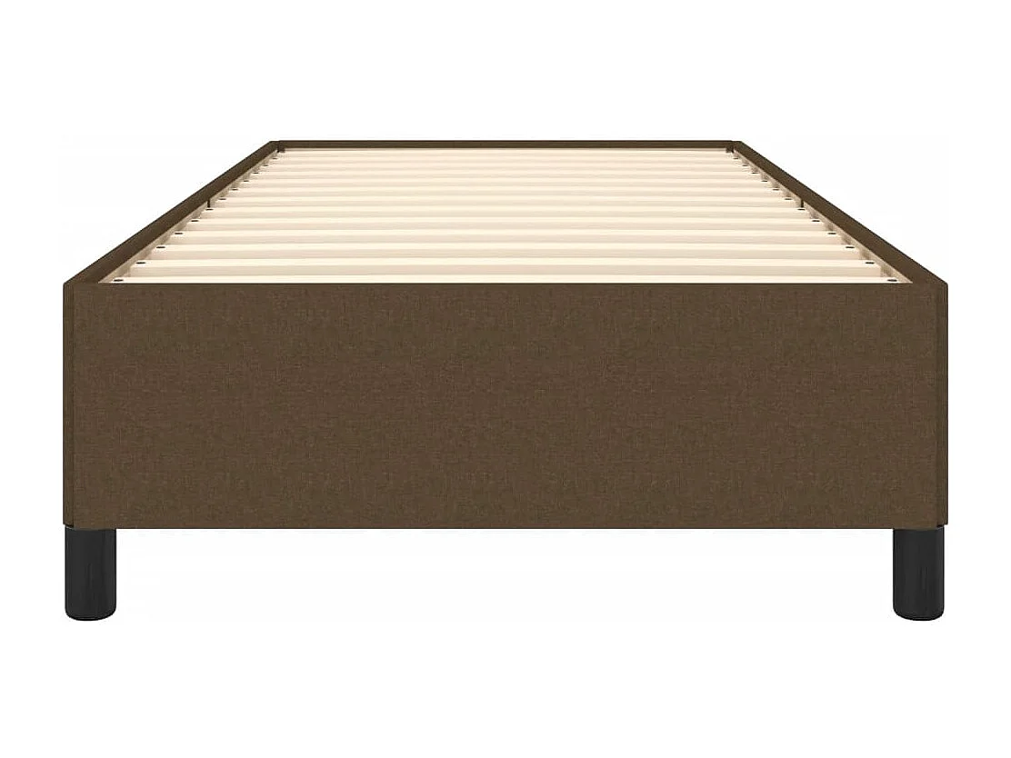 Estrutura de cama 100x200 cm tecido castanho-escuro