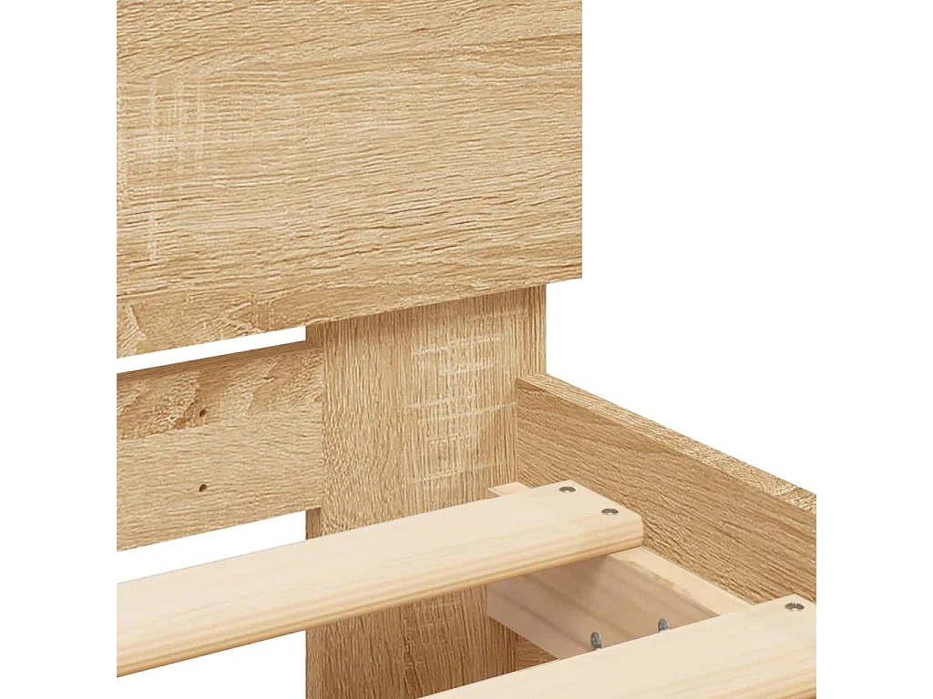 Estrutura de cama com cabeceira 140x190 cm carvalho sonoma