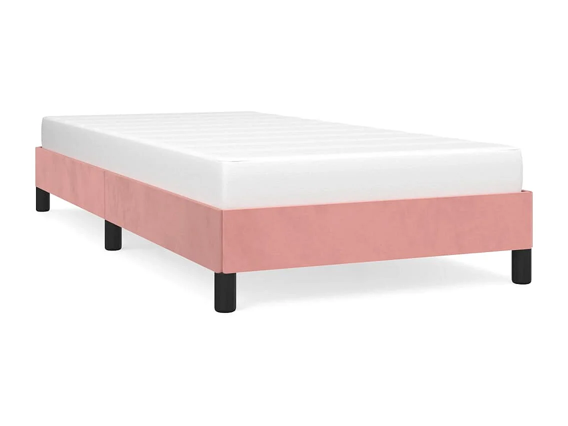 Estrutura de cama 90x200 cm veludo rosa