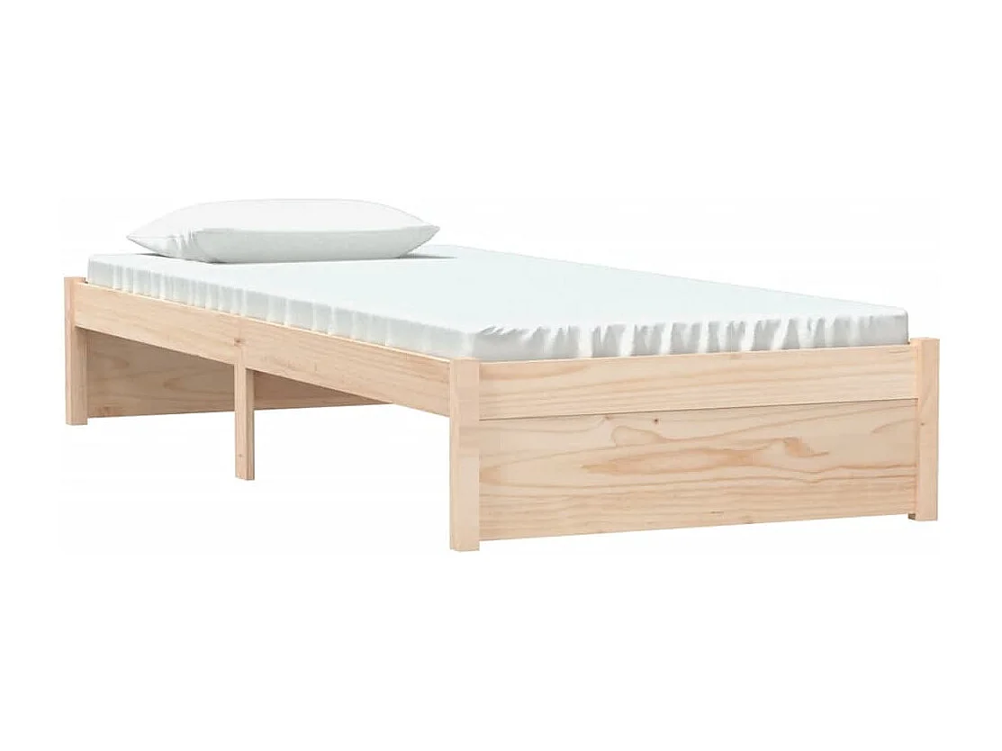 Estructura de cama individual madera maciza 75x190 cm