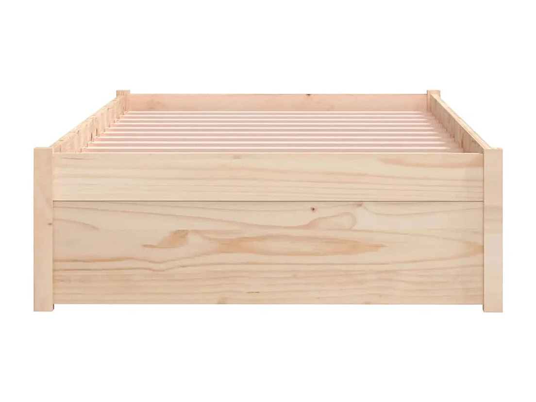 Estructura de cama individual madera maciza 75x190 cm