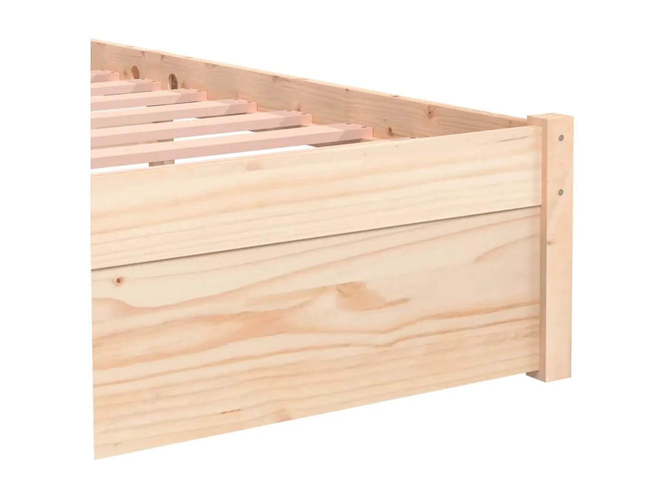 Estructura de cama individual madera maciza 75x190 cm