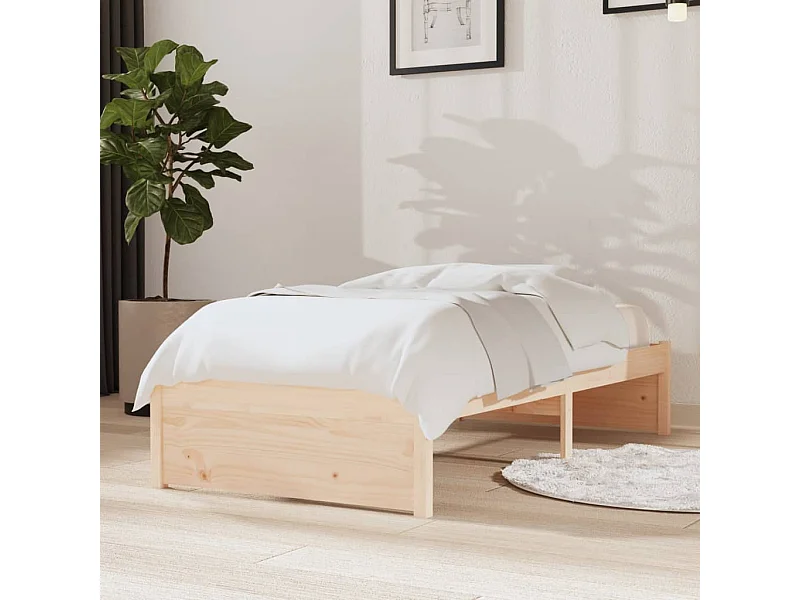 Cadre de lit Bois massif 75x190 cm Petit simple
