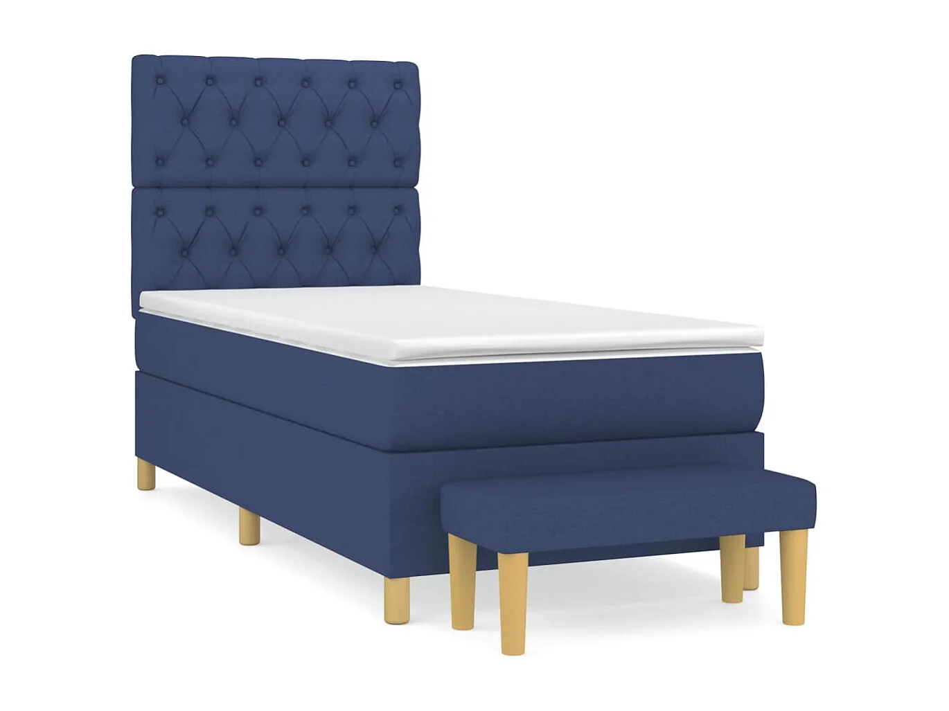 Cama com molas/colchão 80x200 cm tecido azul