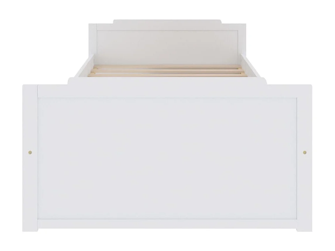 Estrutura de cama com gavetas 90x200 cm pinho maciço branco