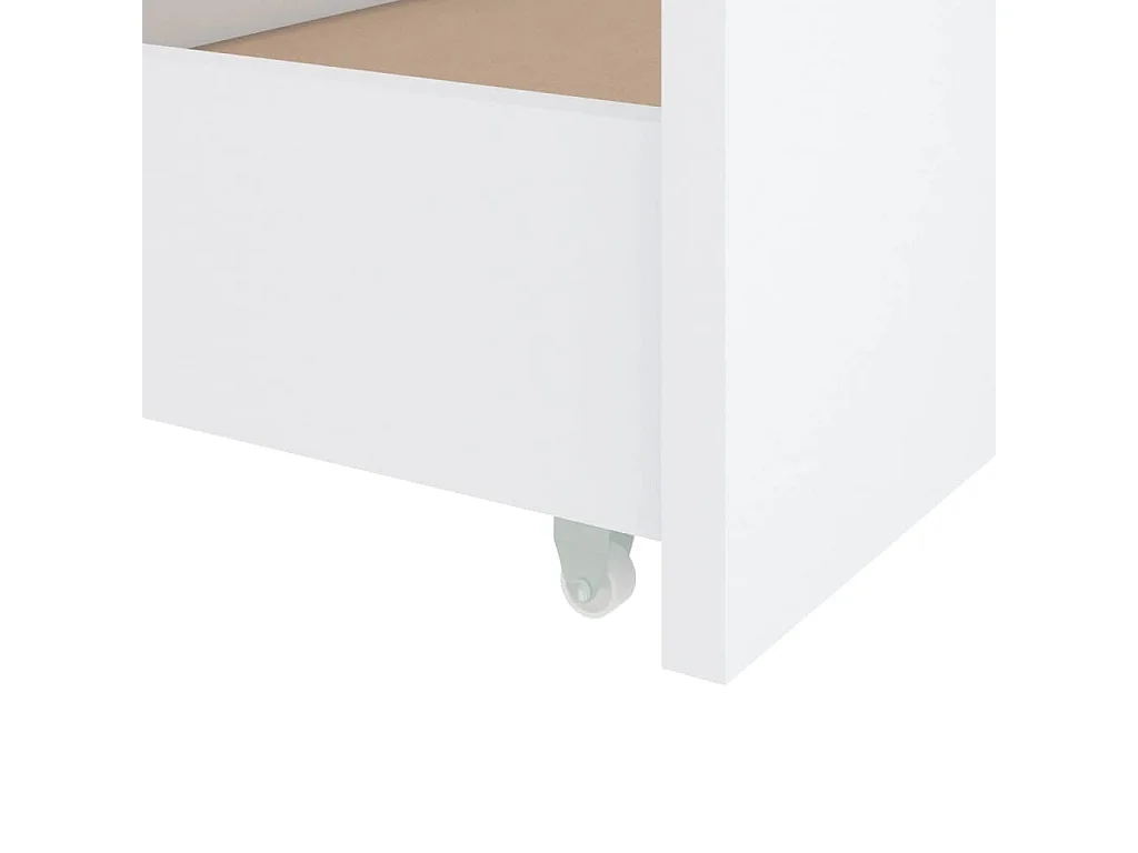 Cadre de lit avec tiroirs Blanc Bois de pin massif 90x200 cm