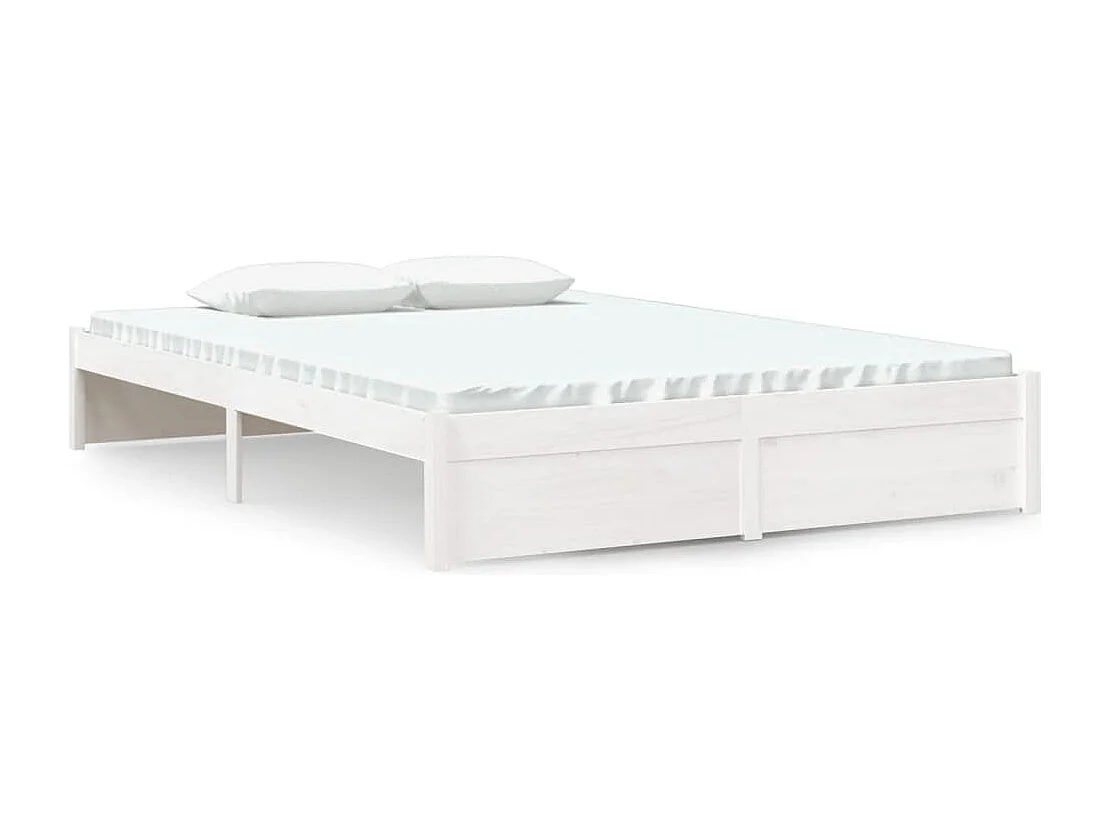 Cadre de lit Blanc Bois massif 140x190 cm