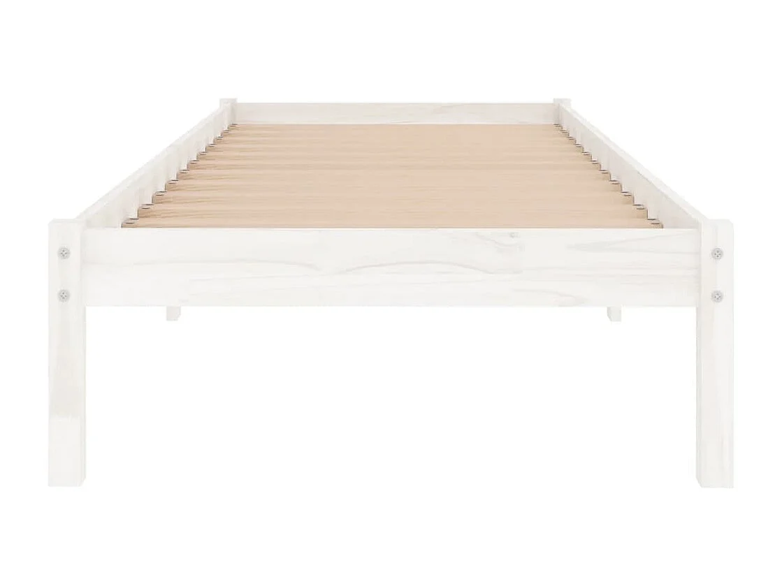 Cadre de lit Blanc Bois massif 90x190 cm Simple