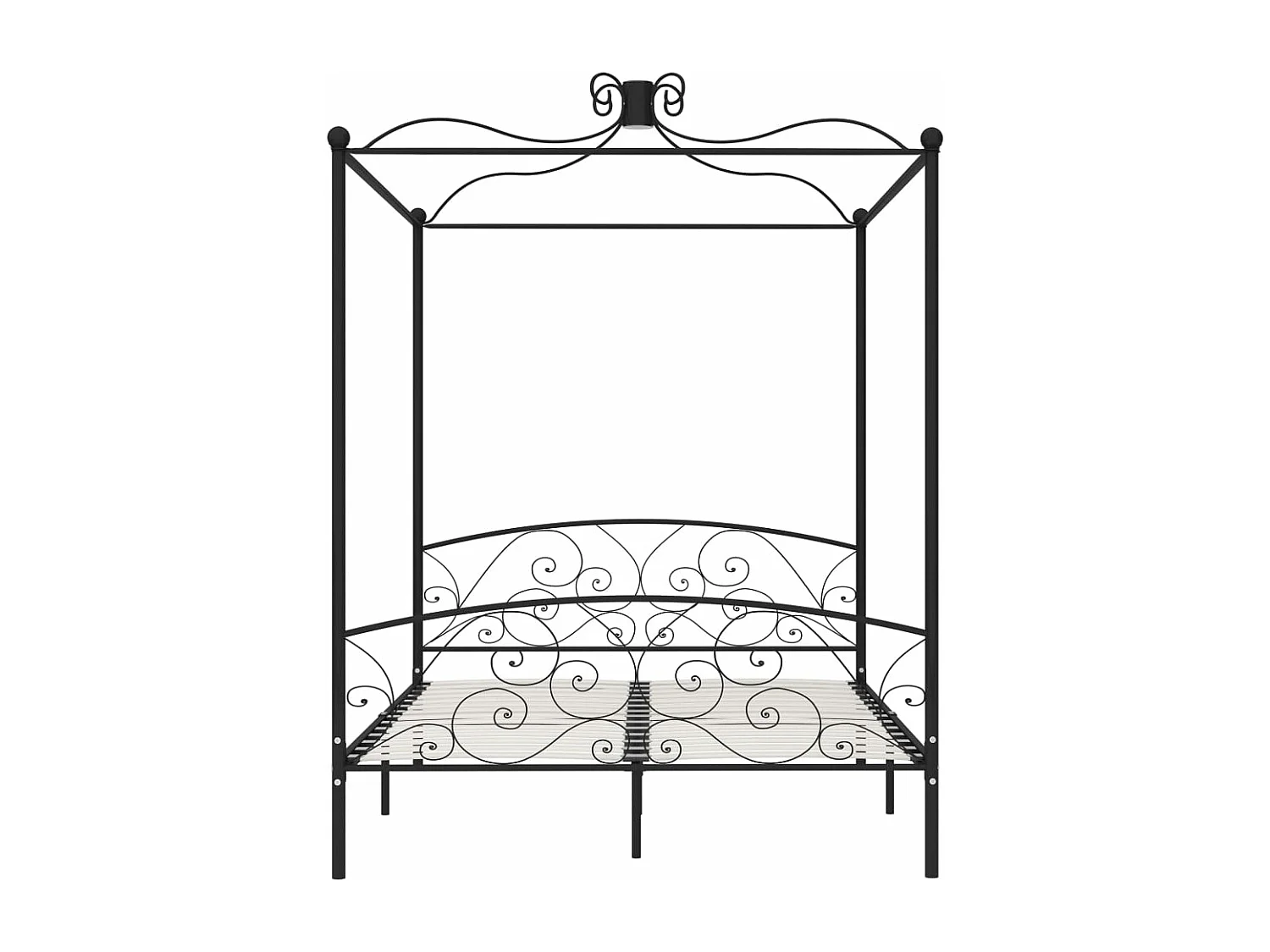 Hemelbedframe metaal zwart 180x200 cm