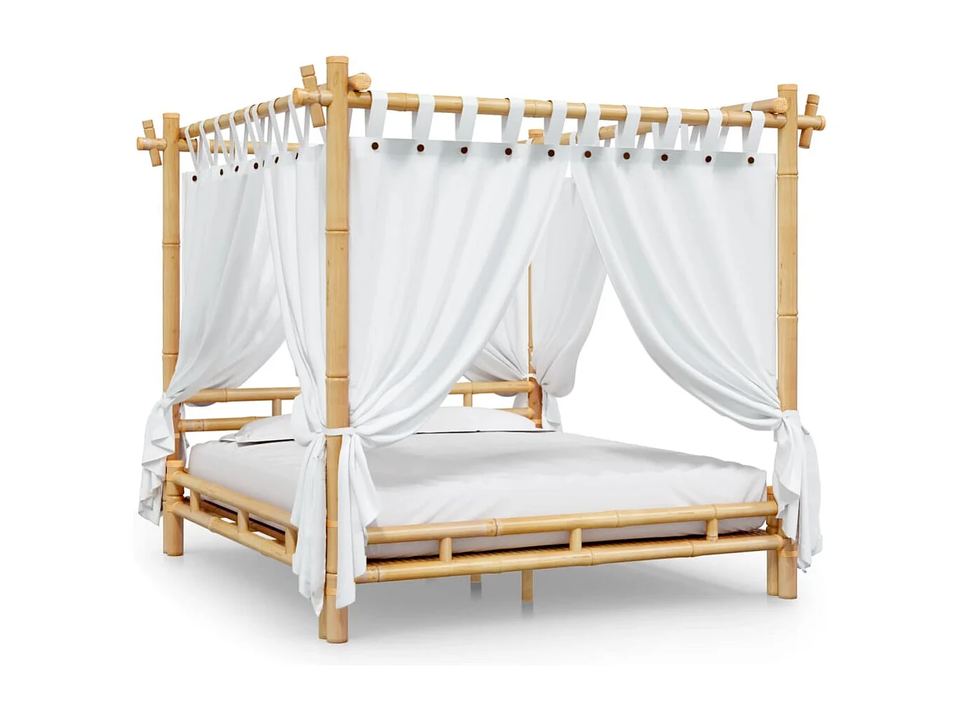 Lit à baldaquin 180x200 cm Bambou