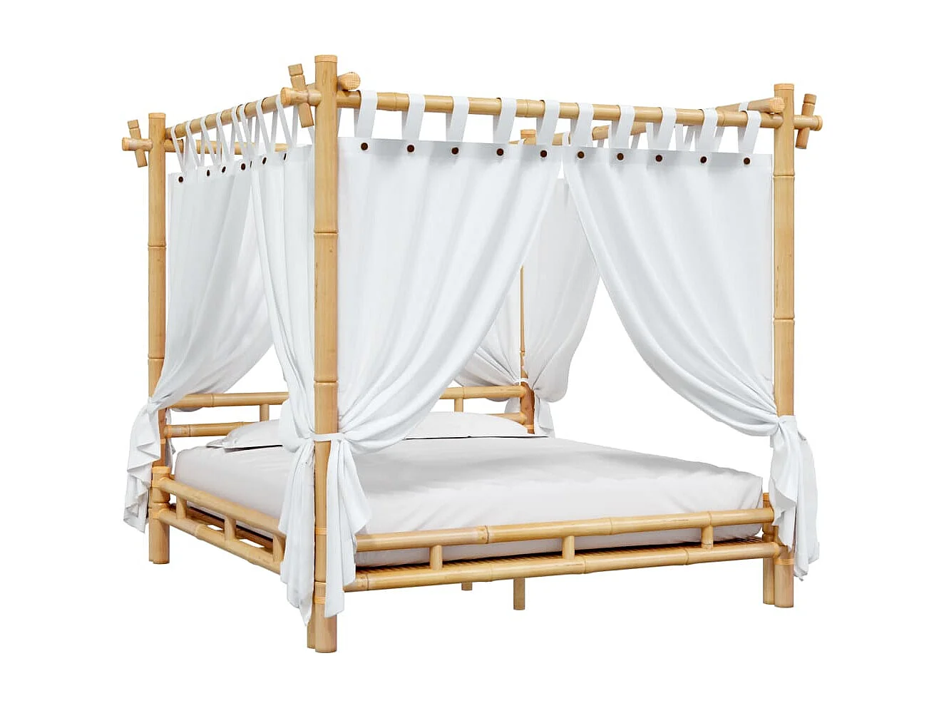 Lit à baldaquin 180x200 cm Bambou