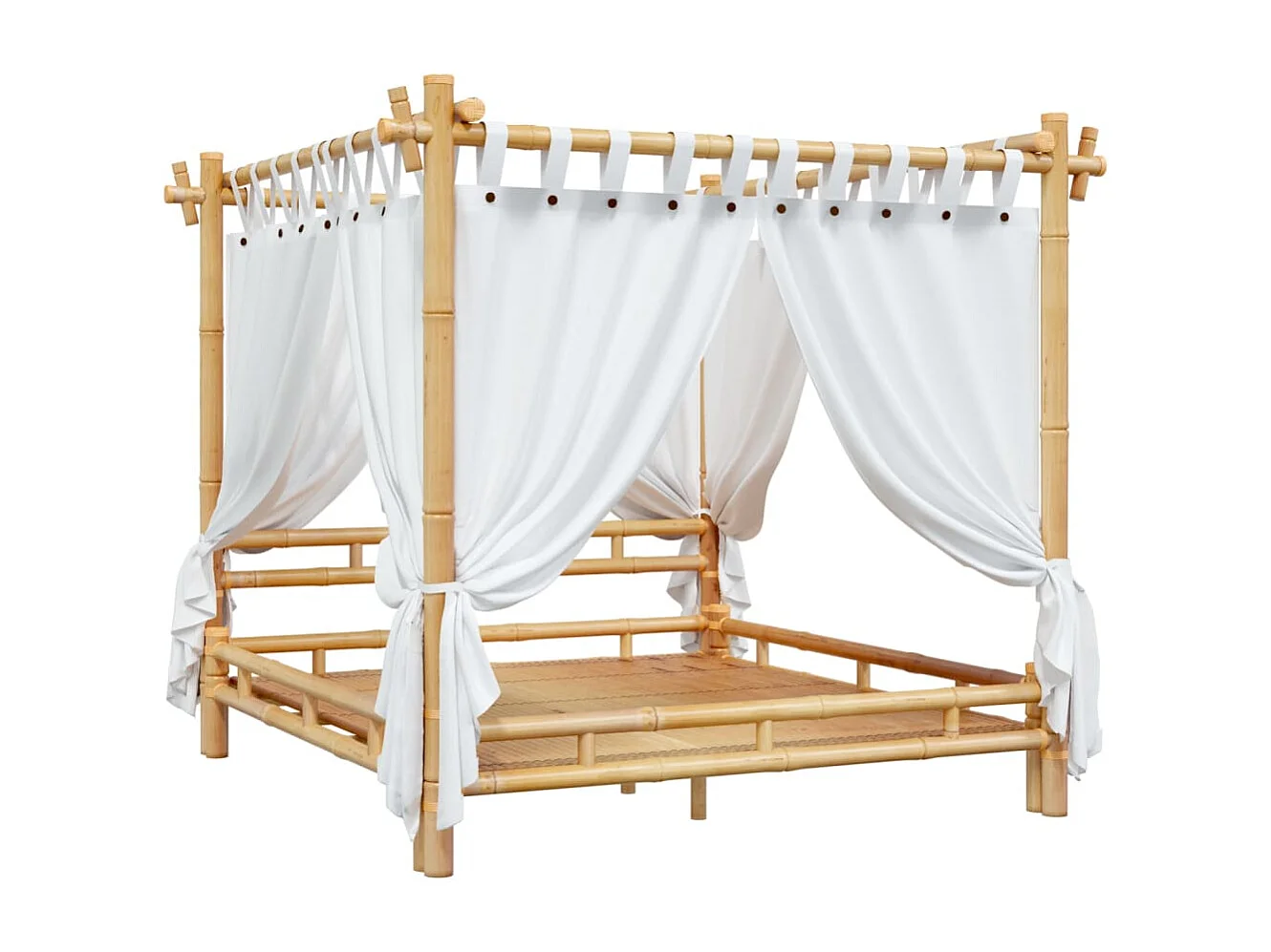 Lit à baldaquin 180x200 cm Bambou