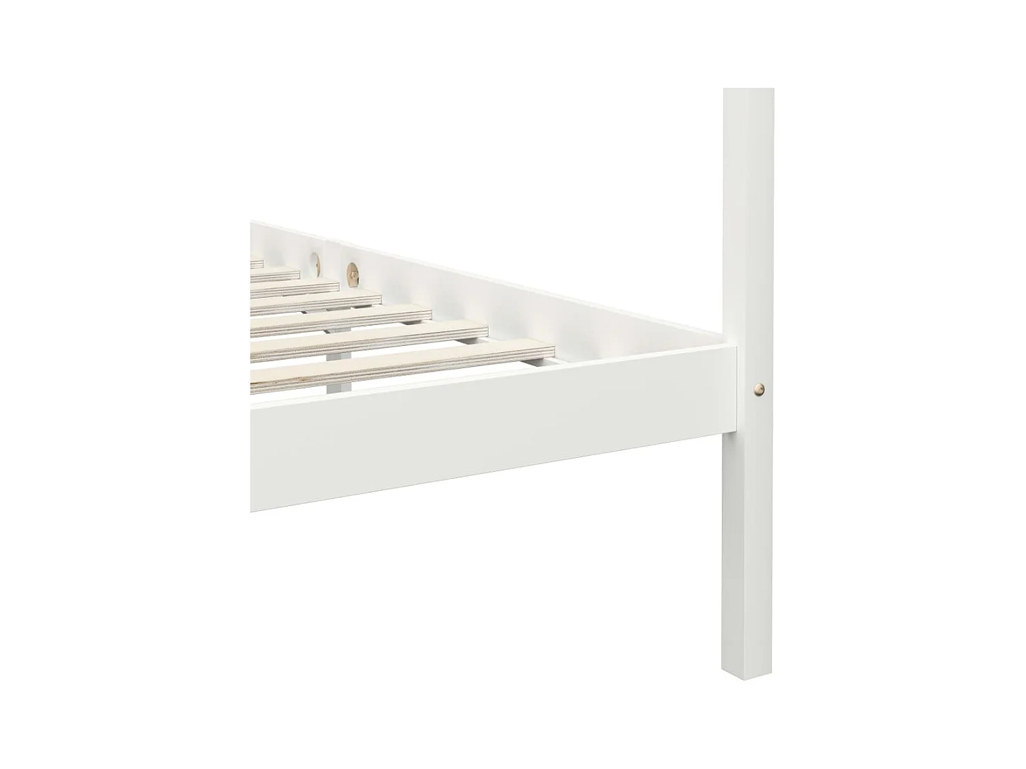 Cadre de lit à baldaquin Blanc Bois de pin massif 90 x 200 cm