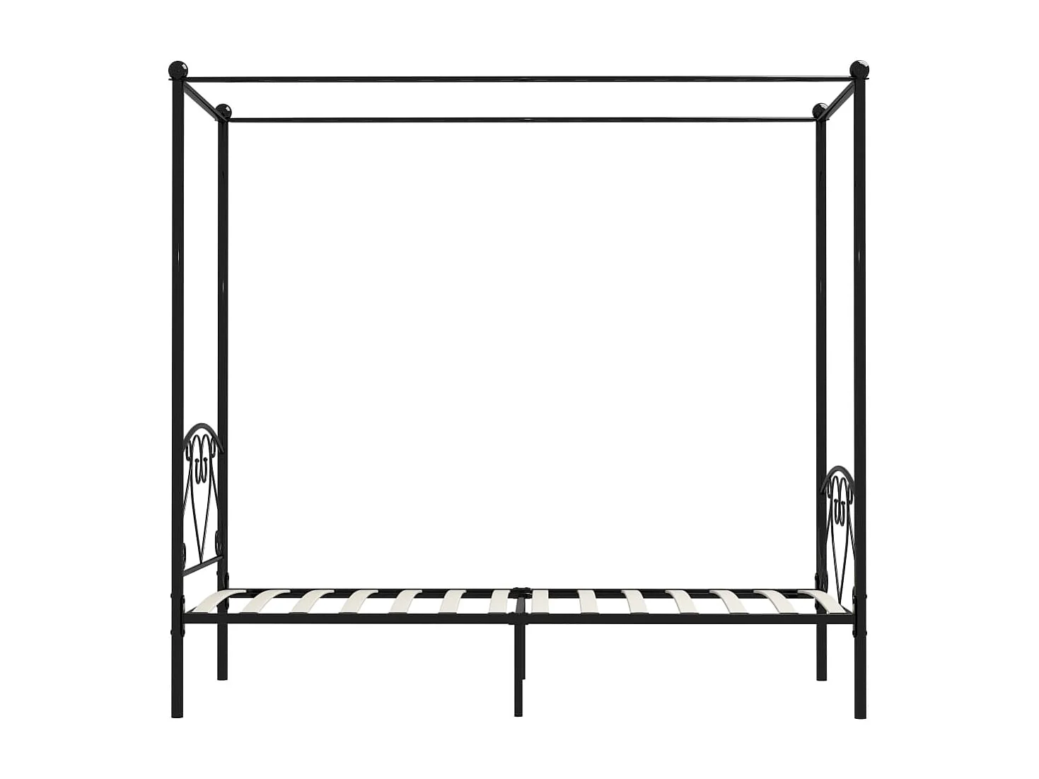 Estrutura de cama com dossel 100x200 cm metal preto
