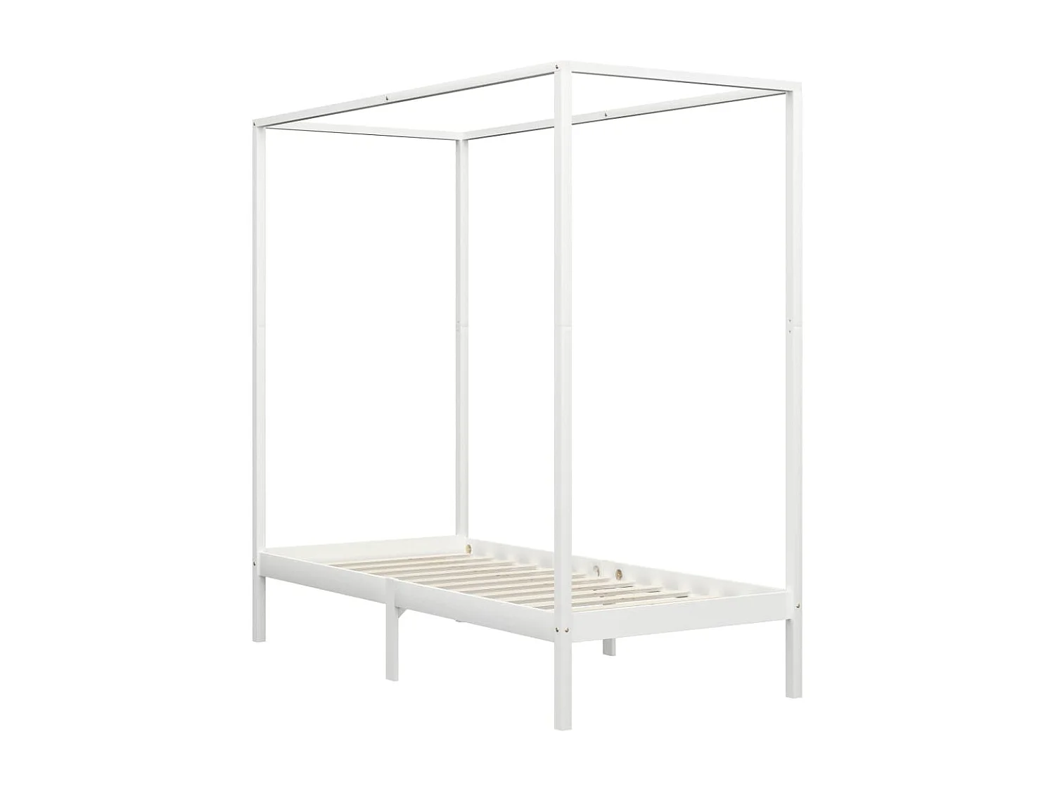 Estrutura de cama com toldo 100x200 cm pinho maciço branco
