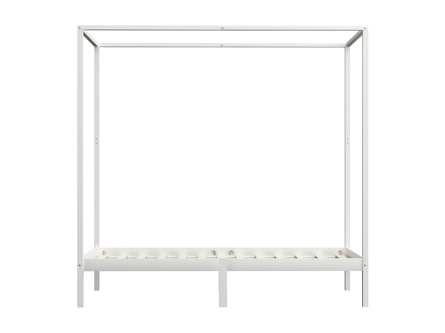 Estrutura de cama com toldo 100x200 cm pinho maciço branco