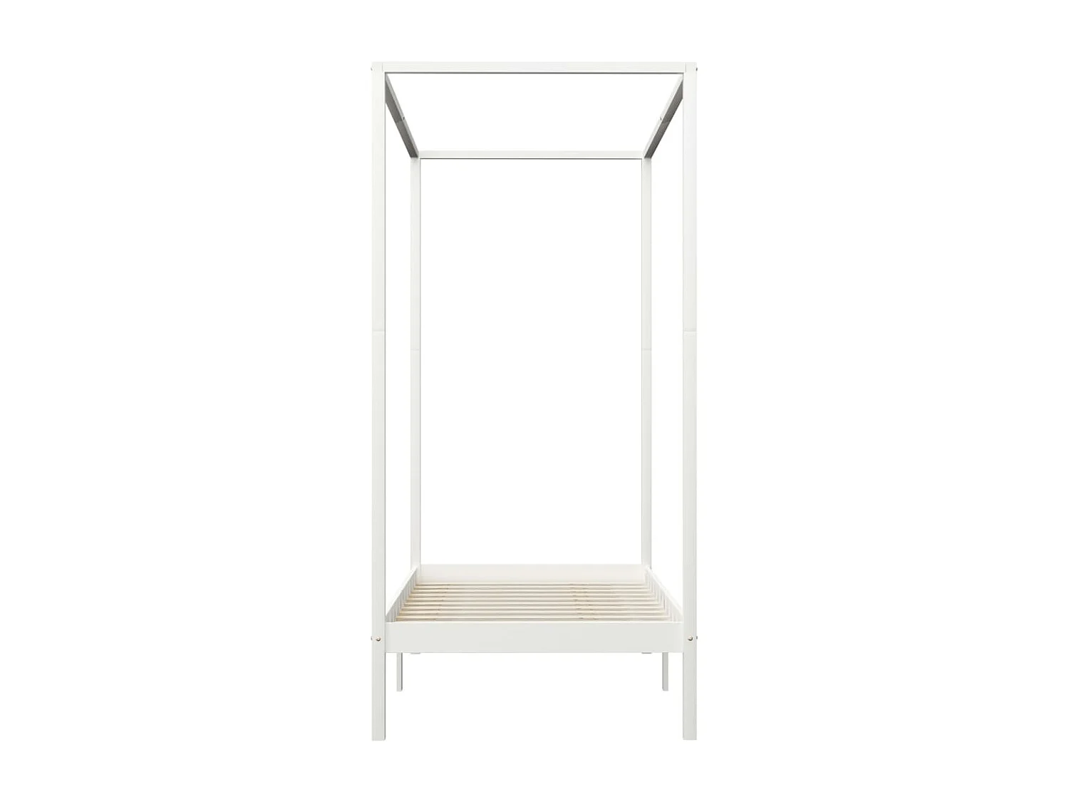 Estrutura de cama com toldo 100x200 cm pinho maciço branco