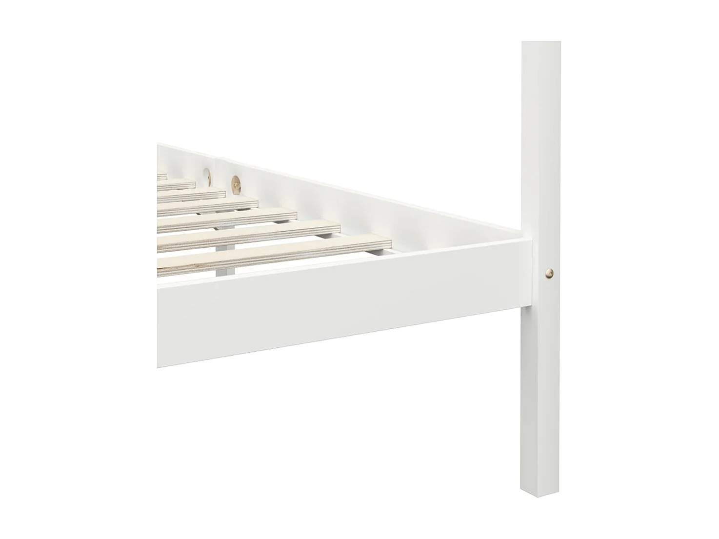 Estrutura de cama com toldo 100x200 cm pinho maciço branco