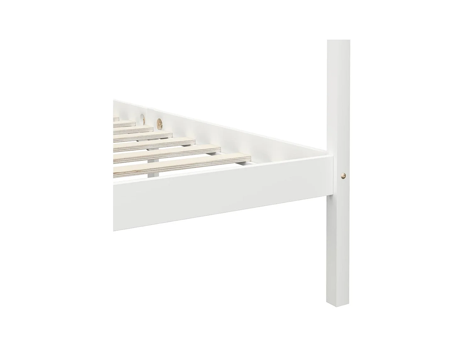 Cadre de lit à baldaquin Blanc Bois de pin massif 100 x 200 cm