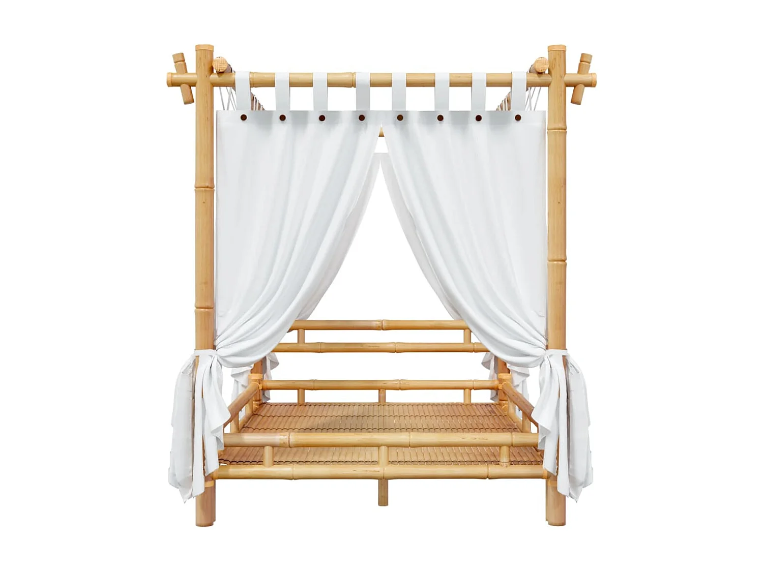 Lit à baldaquin 140x200 cm Bambou