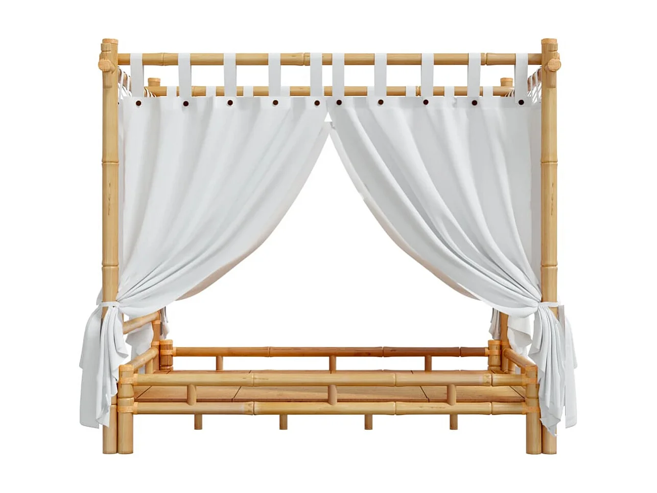 Lit à baldaquin 140x200 cm Bambou