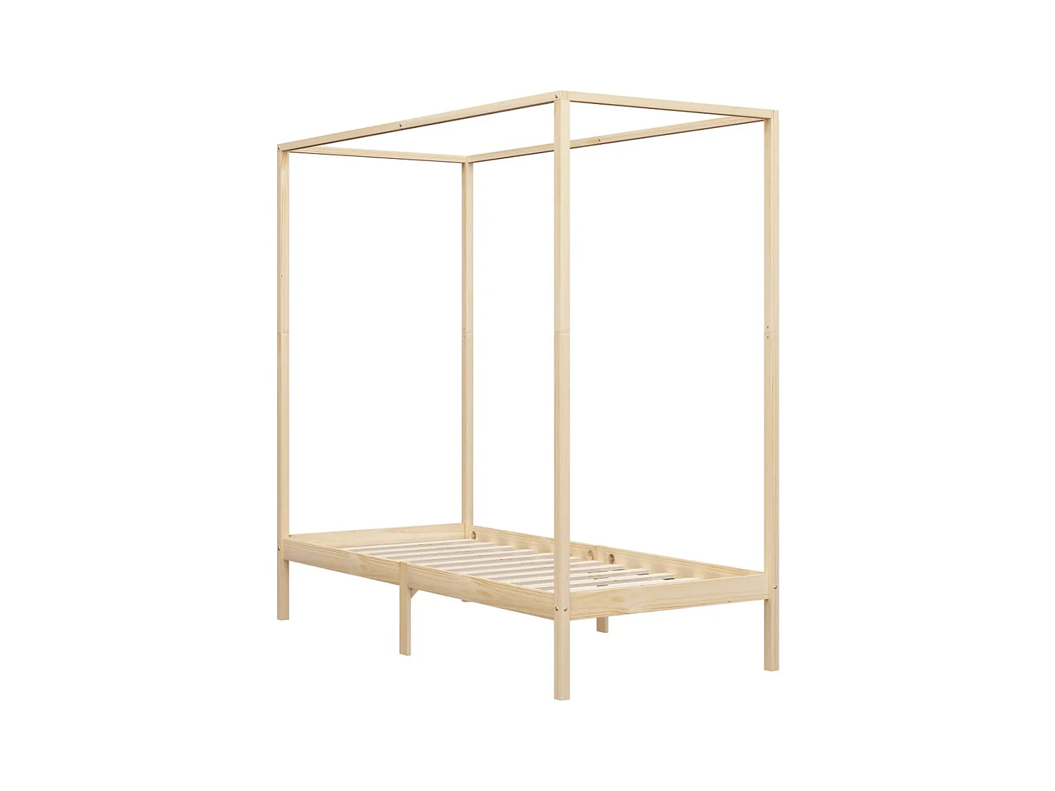 Cadre de lit à baldaquin Bois de pin massif 100 x 200 cm