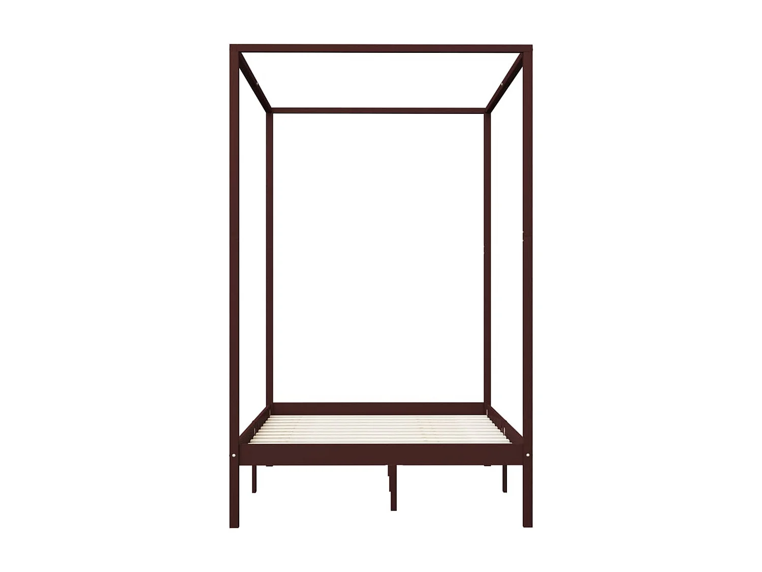 Estrutura cama com toldo 120x200cm pinho maciço castanho-escuro