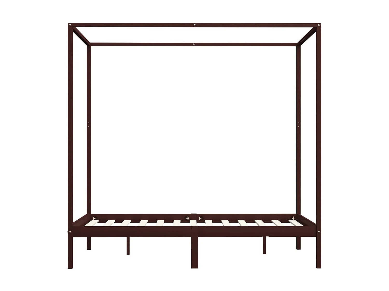 Cadre de lit à baldaquin Marron foncé Pin massif 120 x 200 cm