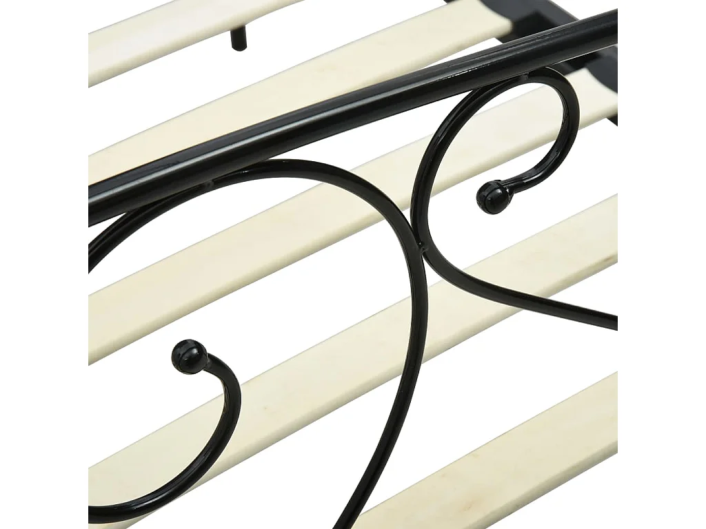 Hemelbedframe metaal zwart 160x200 cm