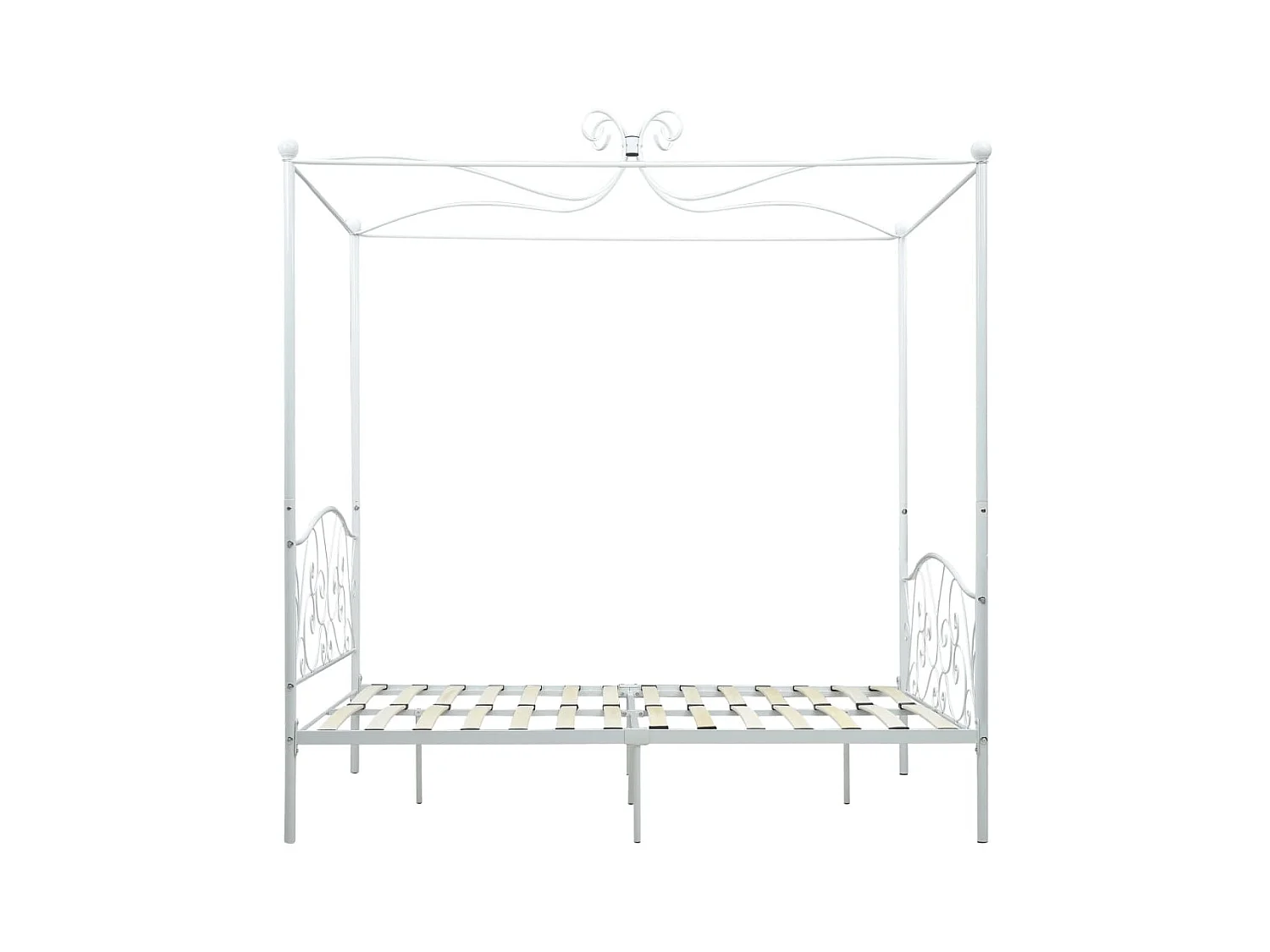 Estructura de cama con dosel metal blanco 120x200 cm