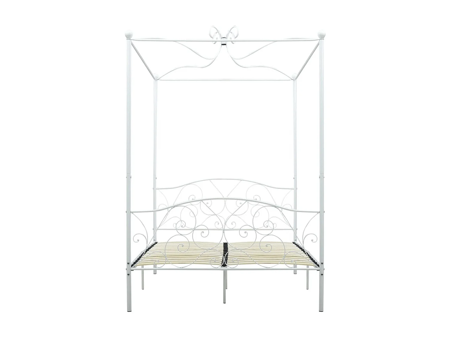 Cadre de lit à baldaquin Blanc Métal 120 x 200 cm