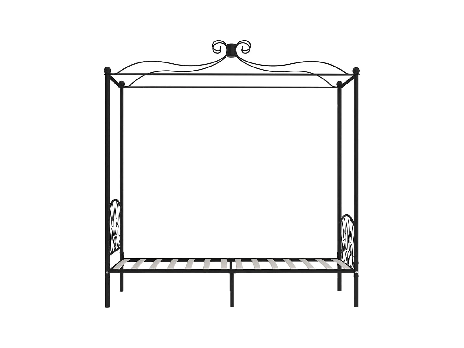 Cadre de lit à baldaquin Noir Métal 100 x 200 cm