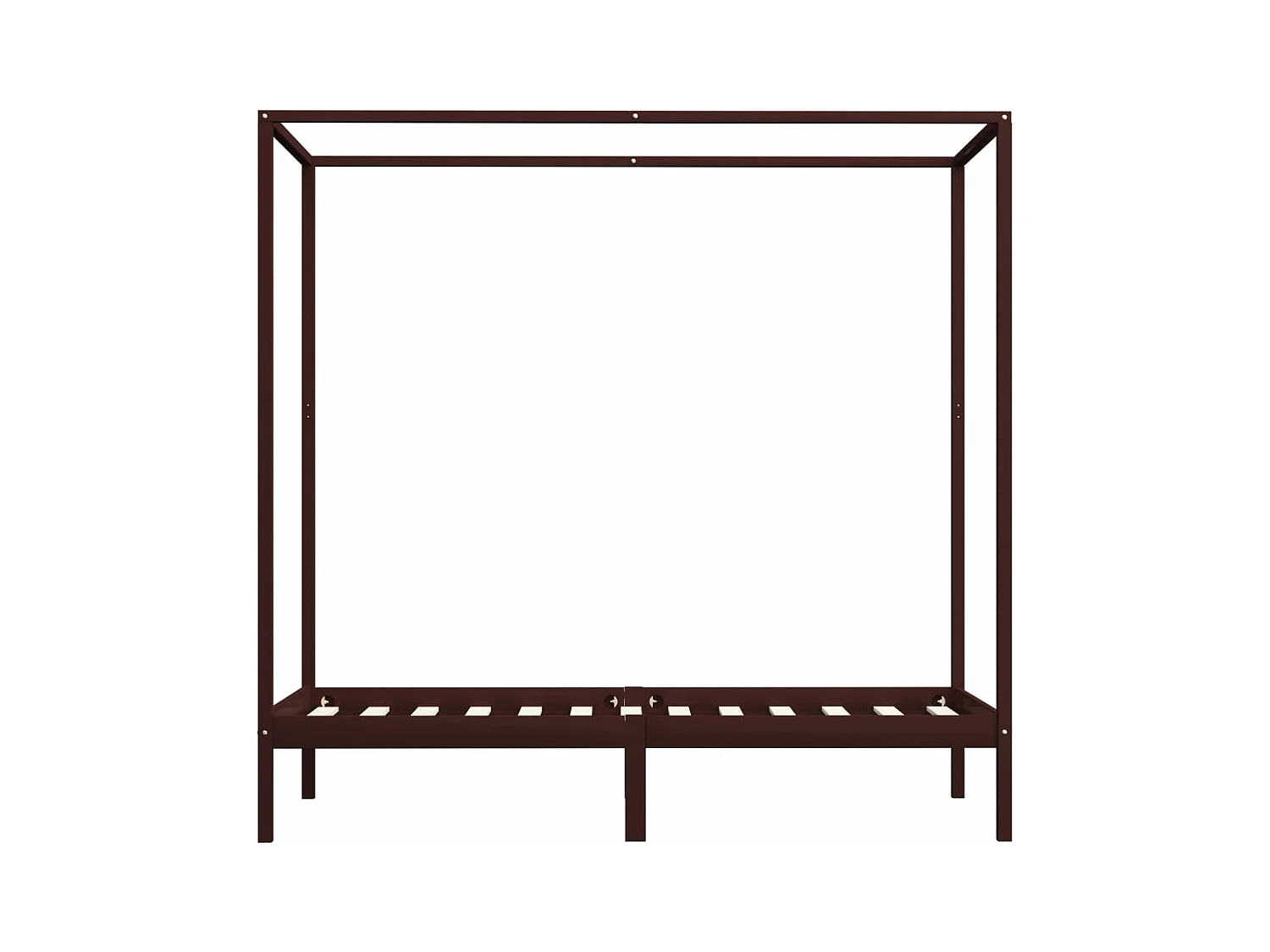 Cadre de lit à baldaquin Marron foncé Pin massif 90 x 200 cm