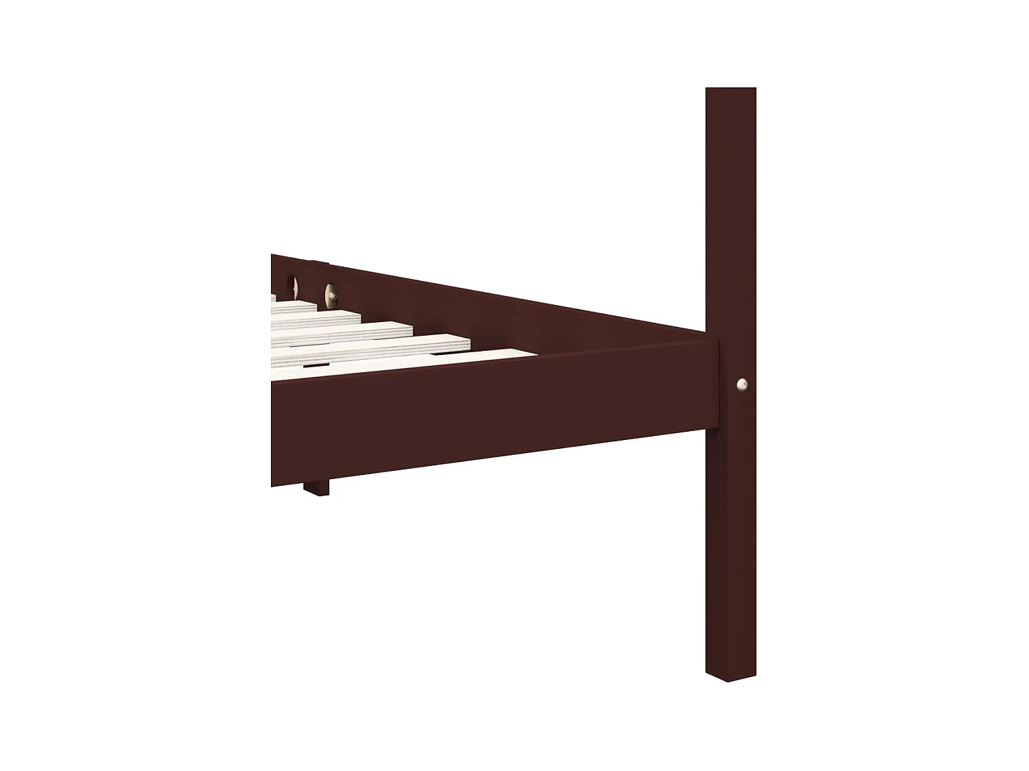 Cadre de lit à baldaquin Marron foncé Pin massif 90 x 200 cm