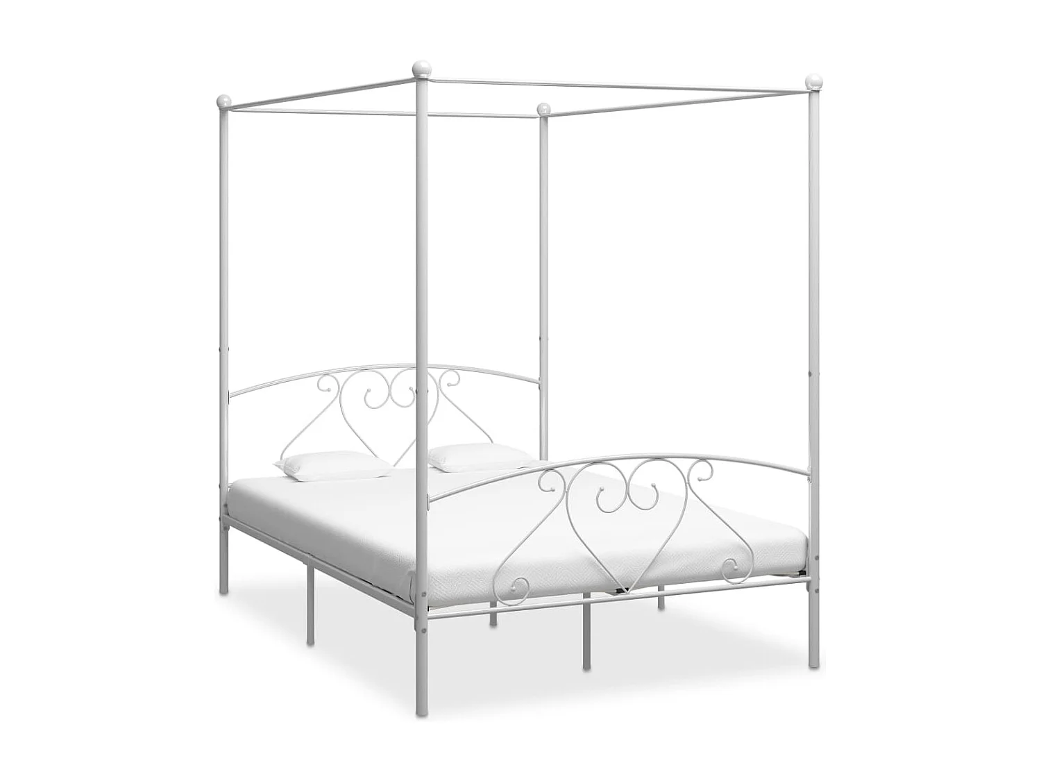 Estrutura de cama dossel 160x200 cm metal branco