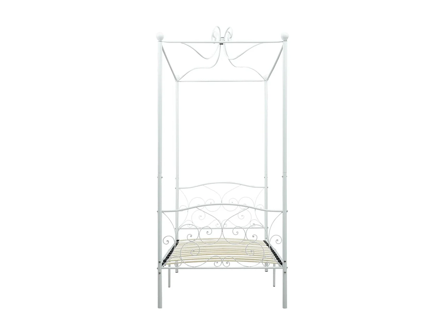 Hemelbedframe metaal wit 100x200 cm