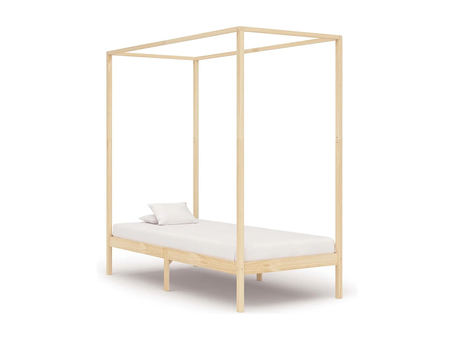 Estrutura de cama com toldo 90x200 cm pinho maciço