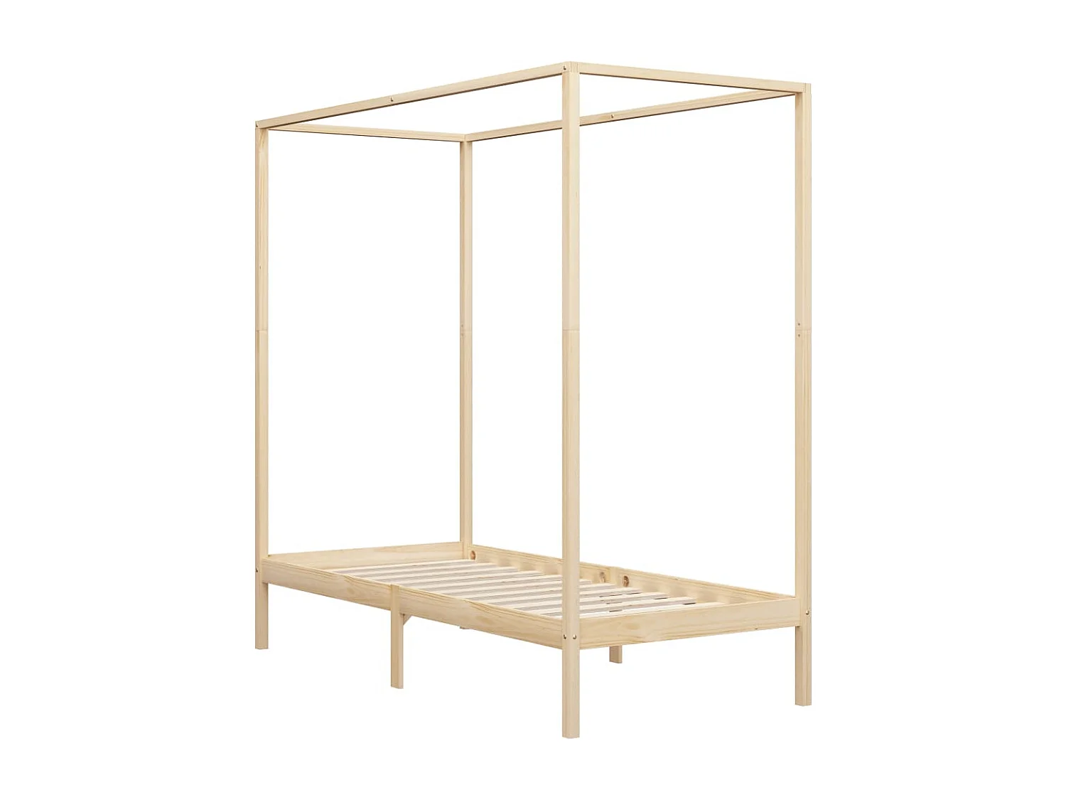 Estrutura de cama com toldo 90x200 cm pinho maciço