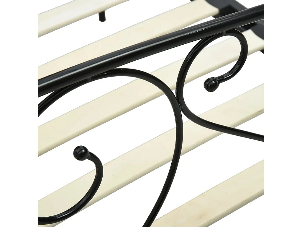 Cadre de lit à baldaquin Noir Métal 140 x 200 cm